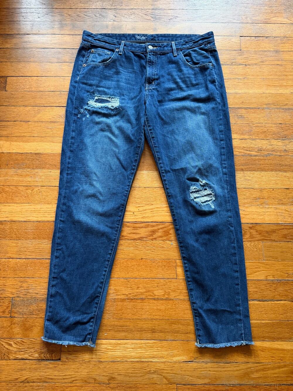 MOSSIMO Distressed 'Boyfriend' Jeans Women sz 14